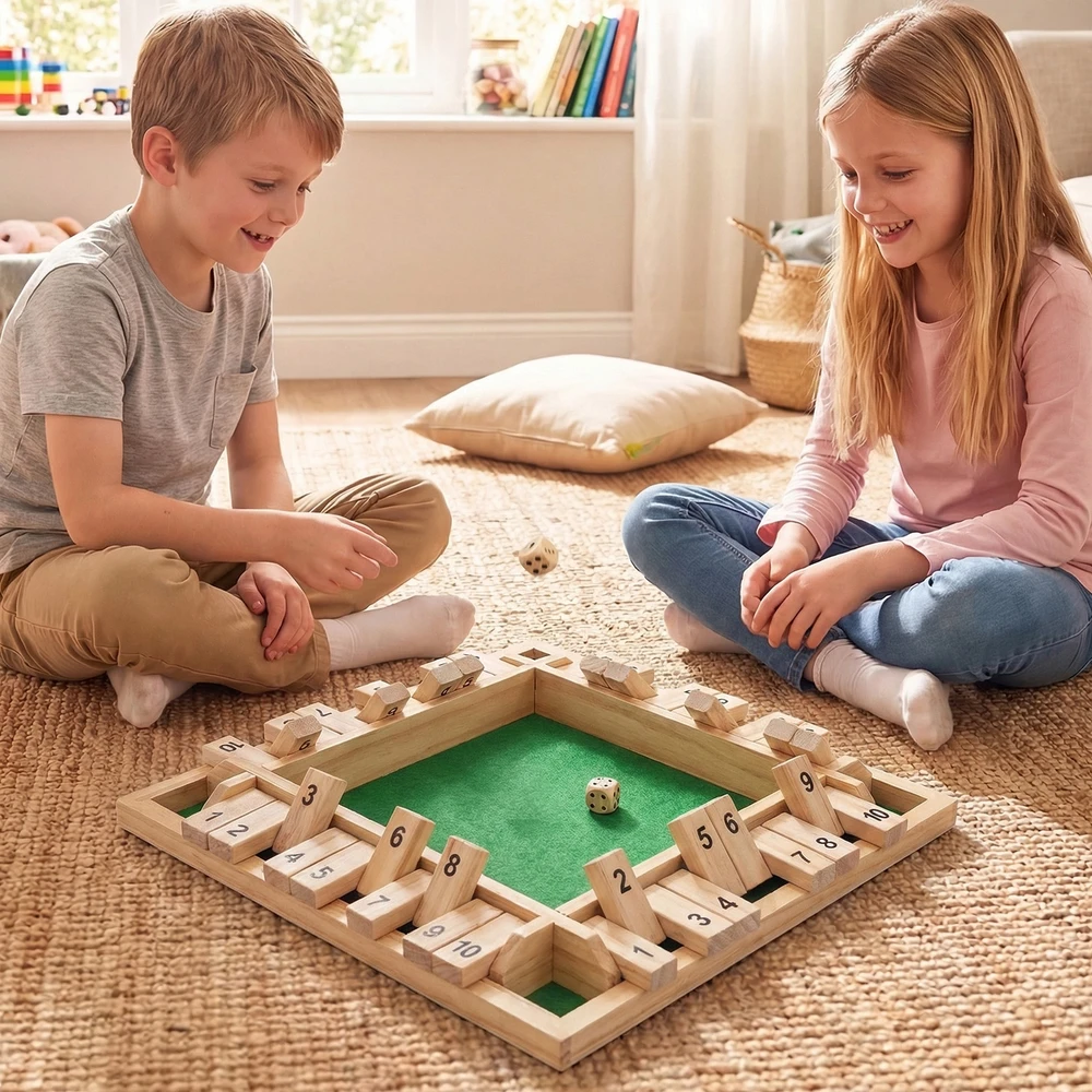 Promotions Stalo žaidimas Shut the Box 30x30x3.8 cm Natūrali mediena