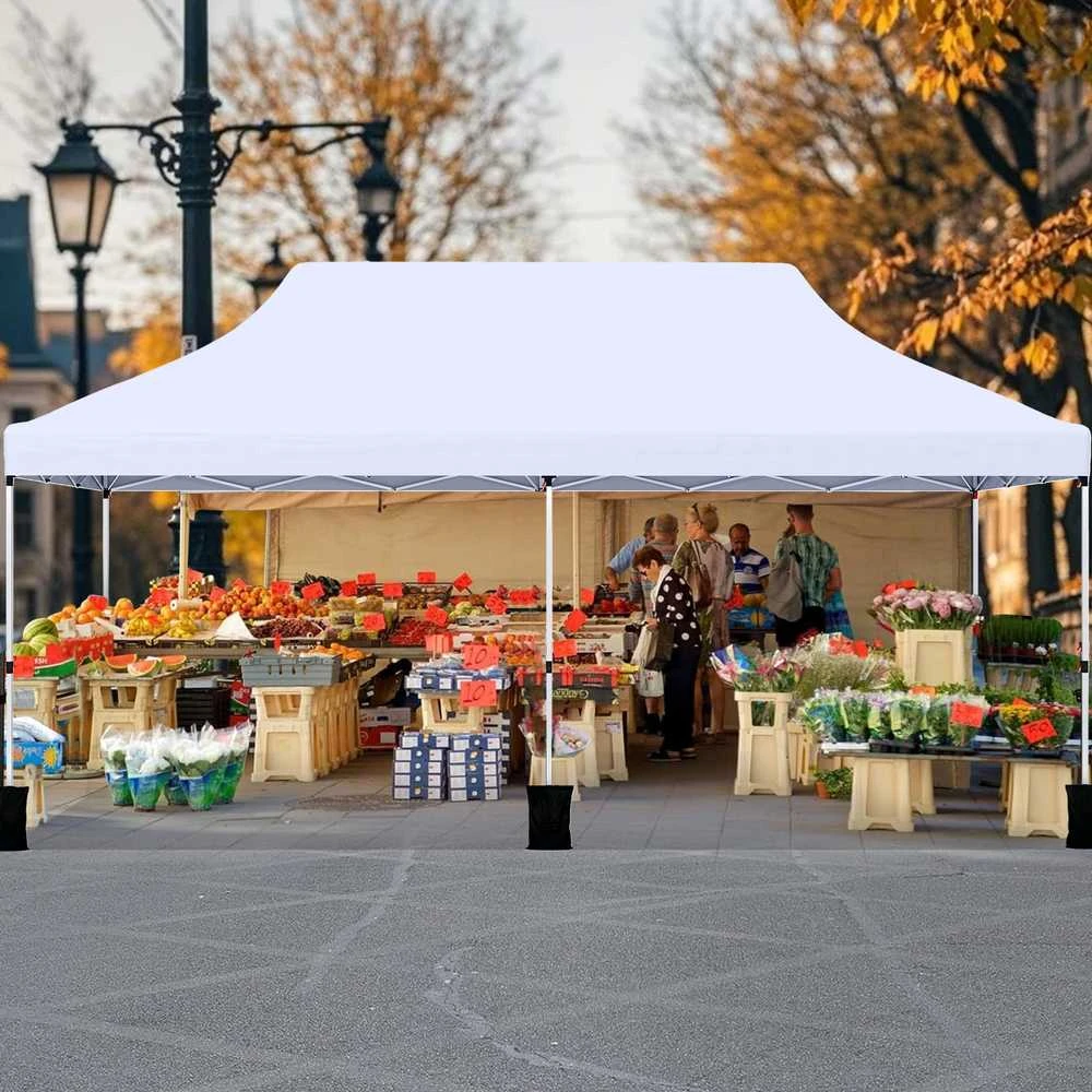 Promotions Stogelio palapinė 300x600x296 cm balta, sulankstoma lauko pastogė