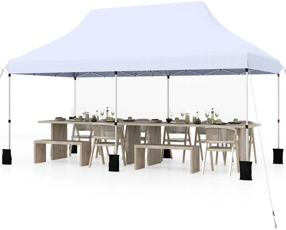 Promotions Stogelio palapinė 300x600x296 cm balta, sulankstoma lauko pastogė