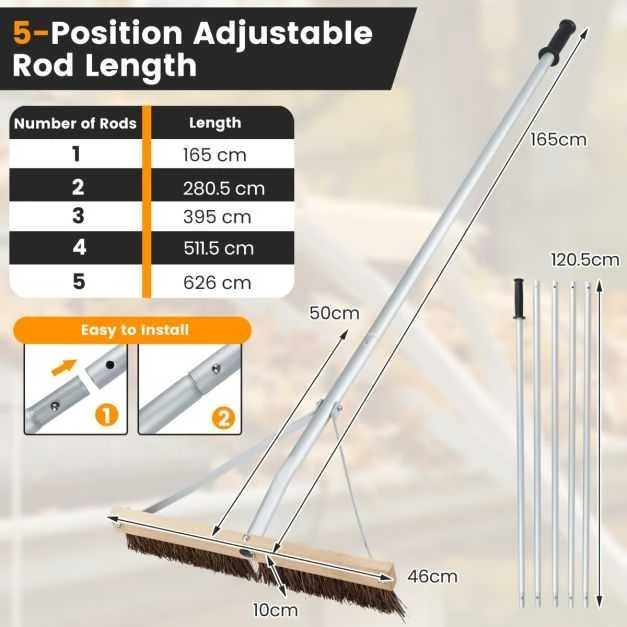 Promotions Stogo valymo įrankis, reguliuojamas, 46x10x626 cm, sidabrinis, aliuminis