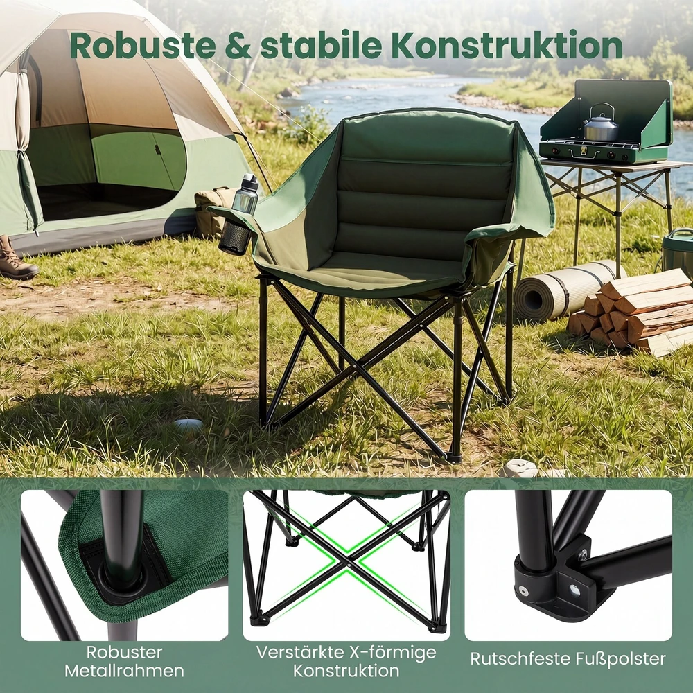 Promotions Stovyklavimo kėdė 92x69x103,5 cm žalia