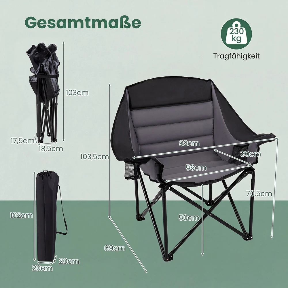 Promotions Stovyklavimo kėdė 92x69x103,5 cm žalia