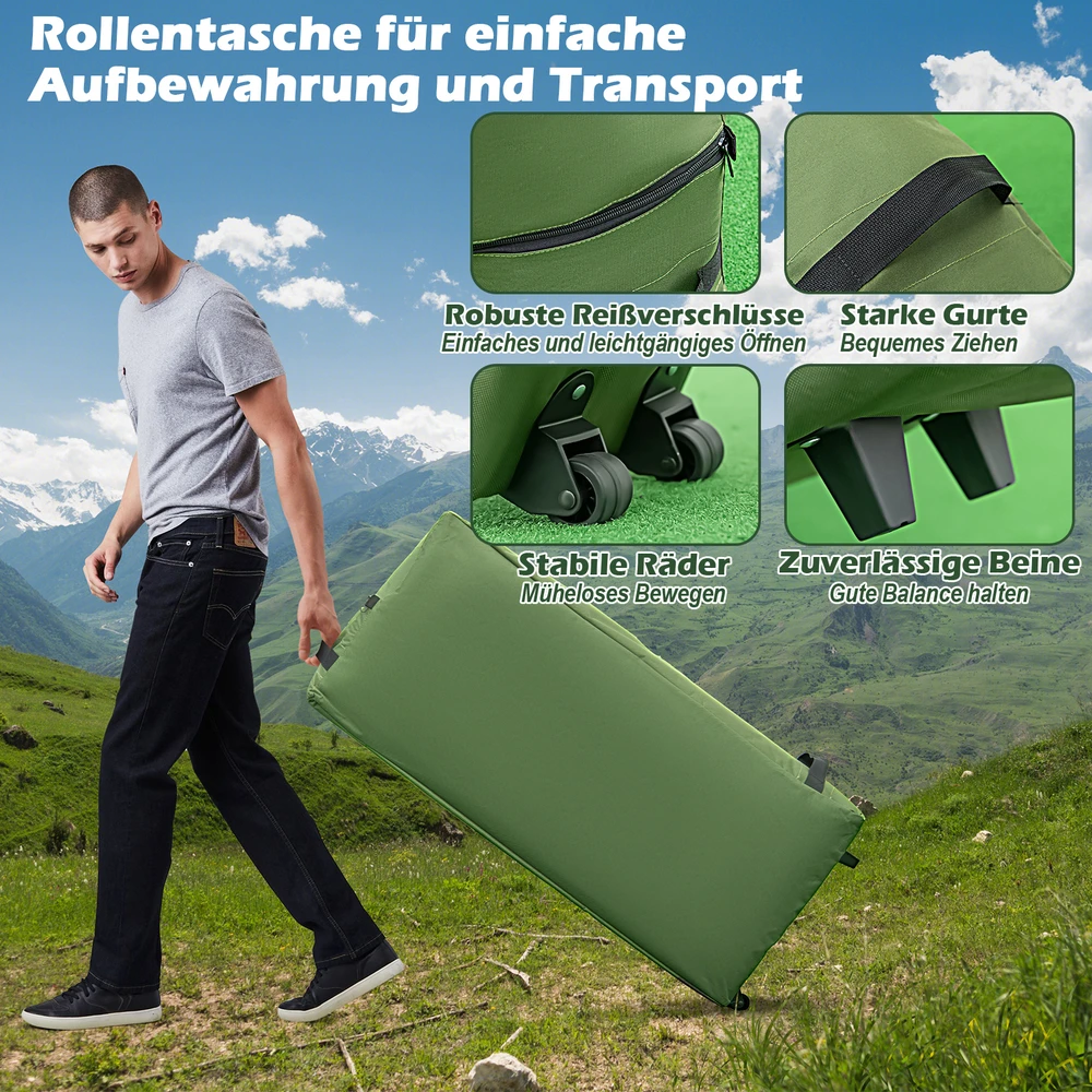 Promotions Stovyklavimo palapinės lova 5-in-1 Dvigulė 194x145x185 cm Žalia Nešiojama