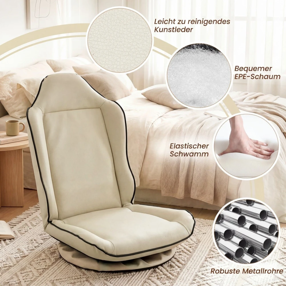 Promotions Sukama grindų žaidimų kėdė 60x56x77,5 cm smėlio spalvos