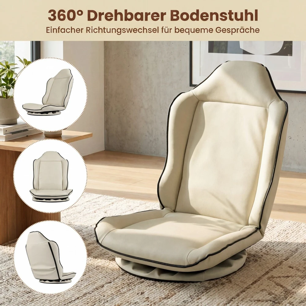 Promotions Sukama grindų žaidimų kėdė 60x56x77,5 cm smėlio spalvos