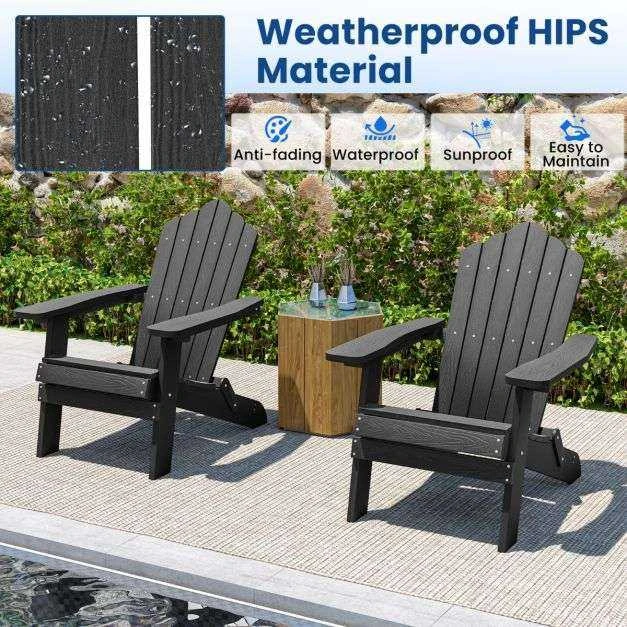 Promotions Sulankstoma Adirondack kėdė, 88x77x95 cm, juoda