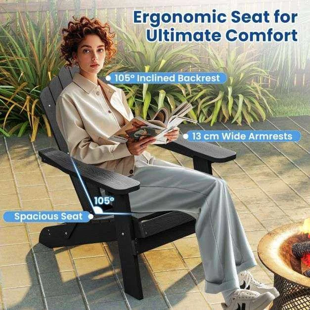 Promotions Sulankstoma Adirondack kėdė, 88x77x95 cm, juoda