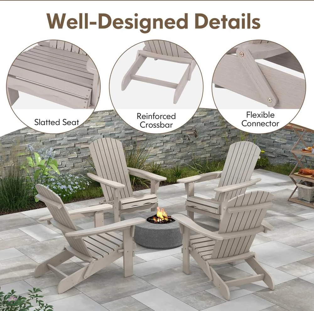 Promotions Sulankstoma Adirondack kėdė, 88,9x71,1x94 cm, pilka