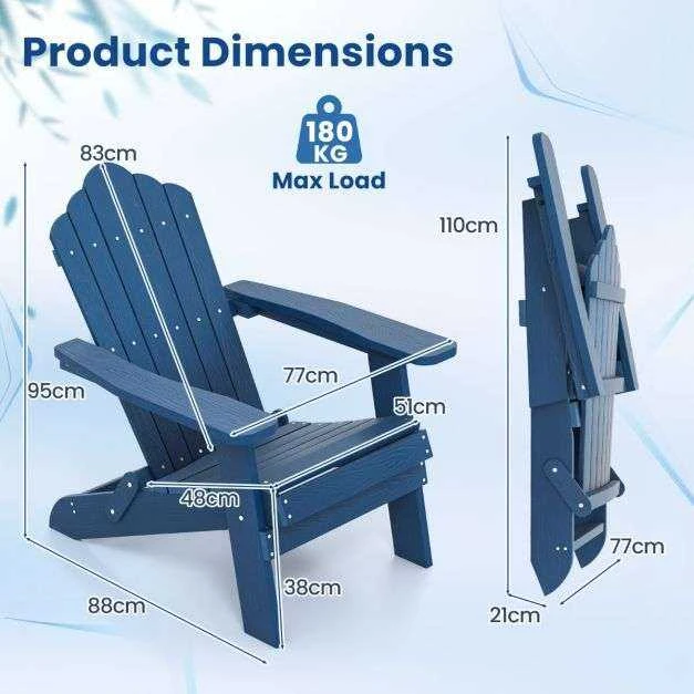 Promotions Sulankstoma Adirondack kėdė, 88x77x95 cm, tamsiai mėlyna