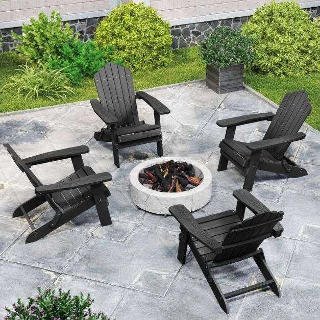 Promotions Sulankstoma Adirondack kėdė, 88x77x95 cm, juoda