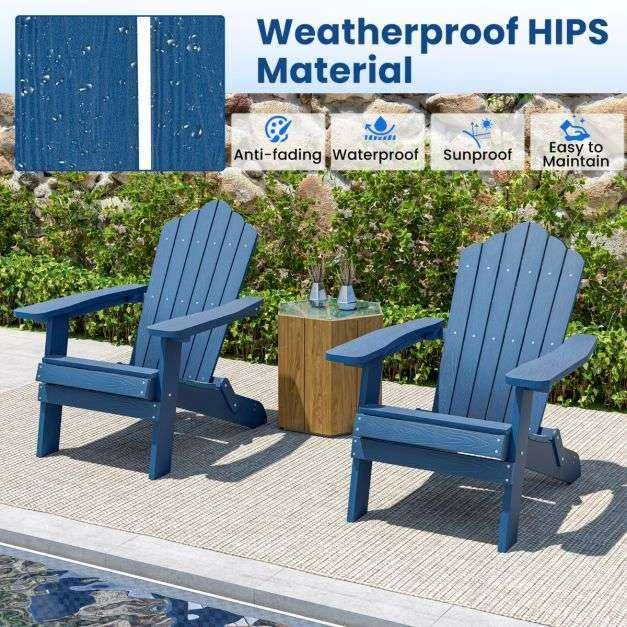 Promotions Sulankstoma Adirondack kėdė, 88x77x95 cm, tamsiai mėlyna