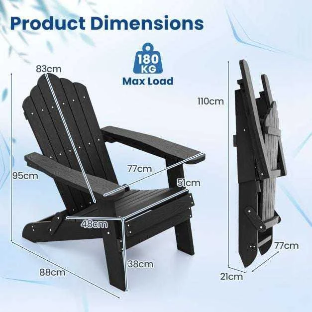 Promotions Sulankstoma Adirondack kėdė, 88x77x95 cm, juoda