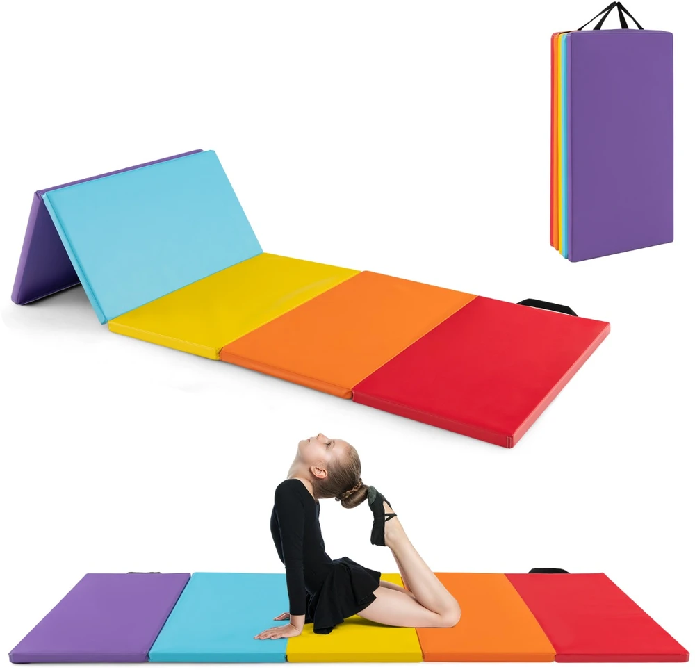 Promotions Sulankstoma gimnastikos kilimėlis, 5 segmentų, 201x75x3 cm, margas