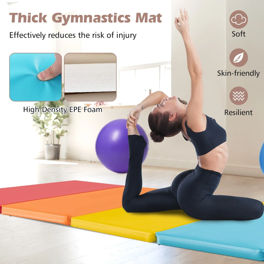 Promotions Sulankstoma gimnastikos kilimėlis, 5 segmentų, 201x75x3 cm, margas
