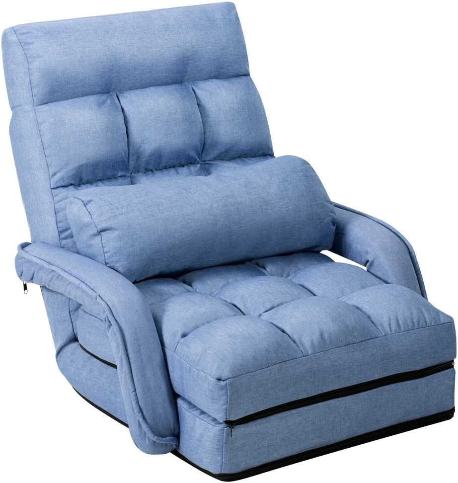 Promotions Sulankstoma grindų kėdė-sofa, 169x55 cm, mėlyna