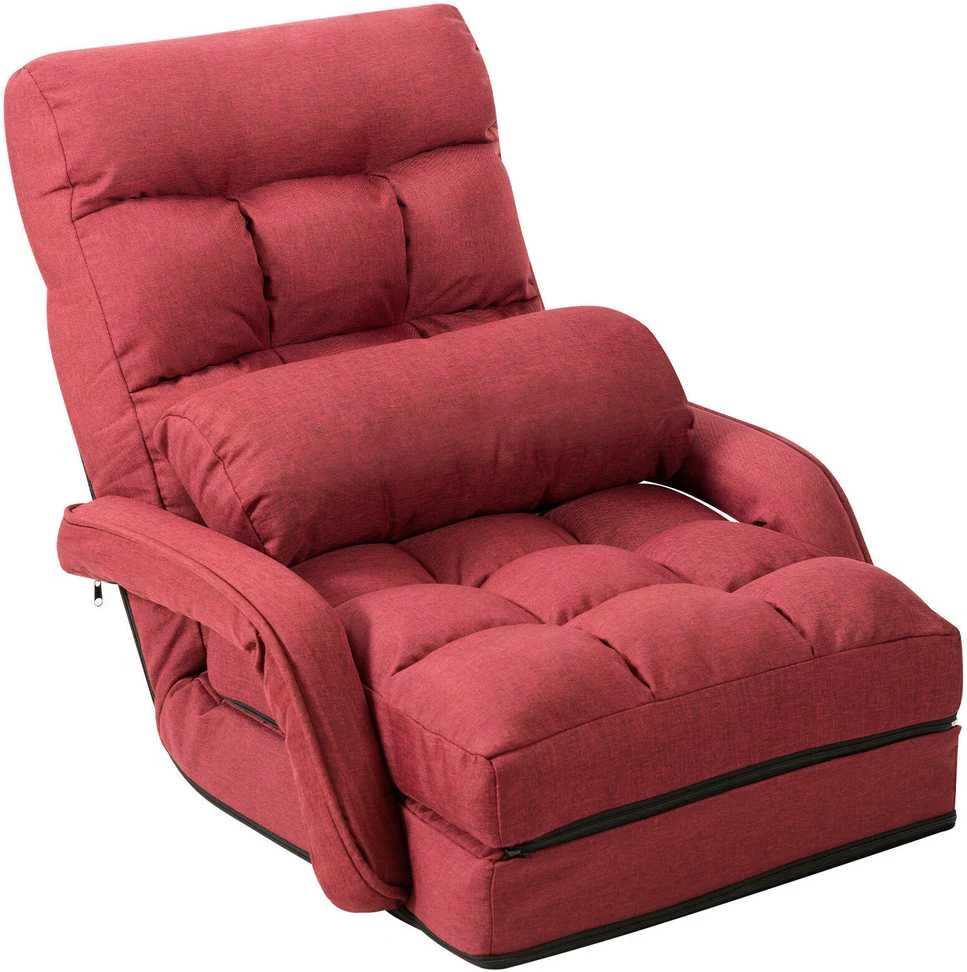 Promotions Sulankstoma grindų kėdė-sofa, 169x55 cm, raudona