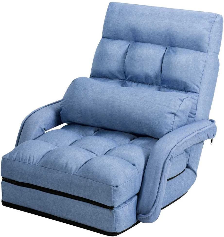 Promotions Sulankstoma grindų kėdė-sofa, 169x55 cm, mėlyna