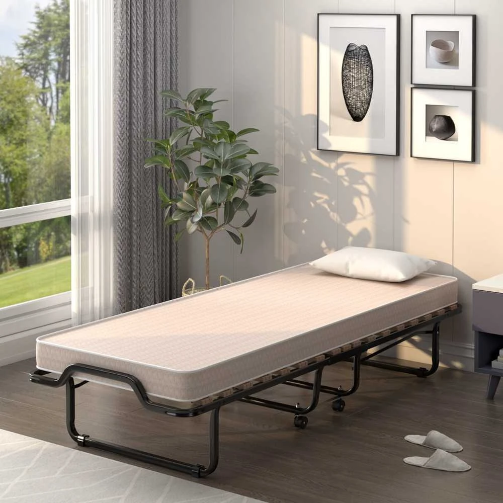 Promotions Sulankstoma lova, 200x80x40 cm, juoda, mėlyna