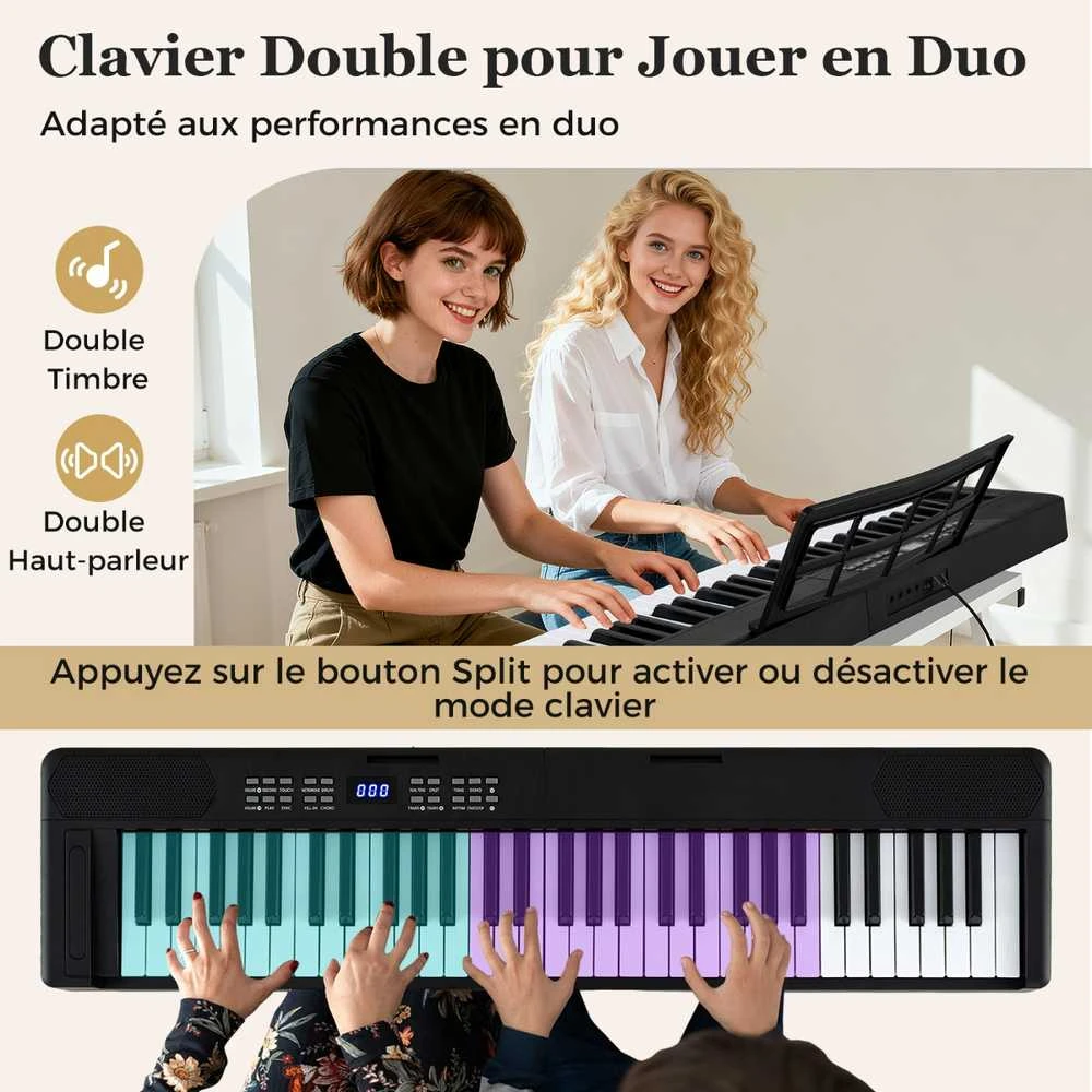 Promotions Sulankstoma pianino klaviatūra 94x22x6 cm juoda, elektroninis instrumentas