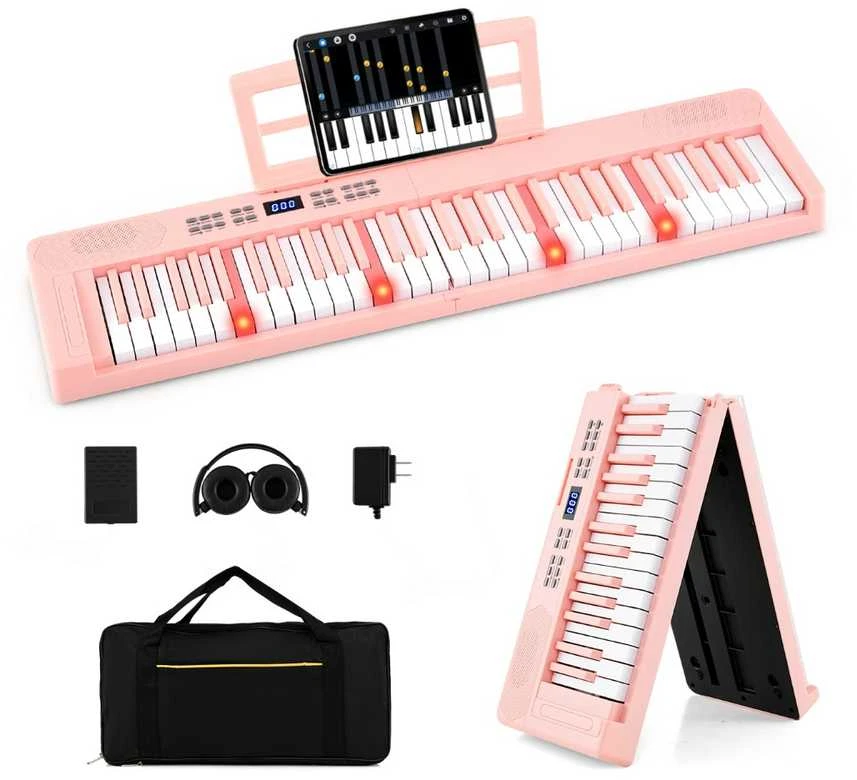 Promotions Sulankstoma pianino klaviatūra 94x22x6 cm rožinė