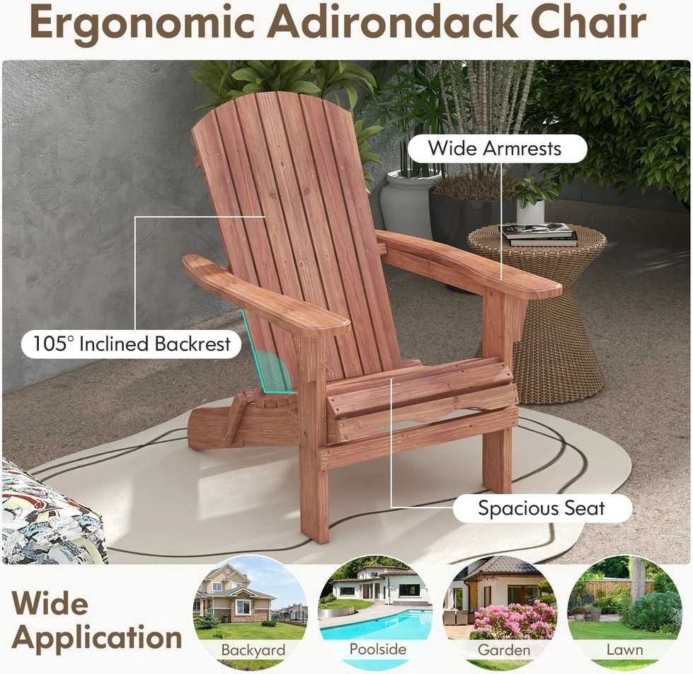 Promotions Sulankstomas Adirondack kėdė, 88,9x71,1x94 cm, Ruda