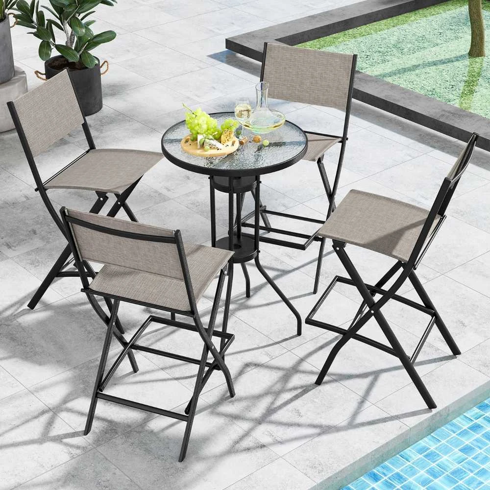 Promotions Sulankstomas baro kėdžių rinkinys, 2 vnt., 45.7x57.2x101.6 cm, Mėlyna, Kavos spalvos