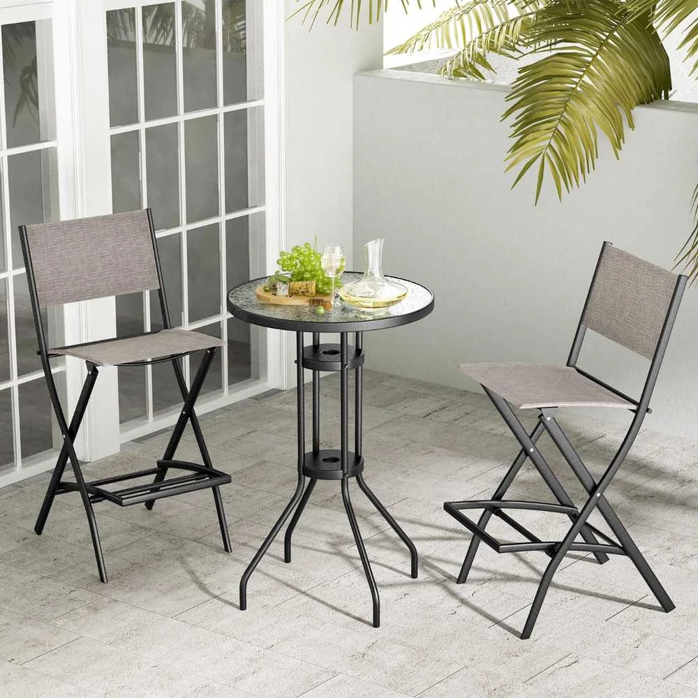 Promotions Sulankstomas baro kėdžių rinkinys, 2 vnt., 45.7x57.2x101.6 cm, Mėlyna, Kavos spalvos