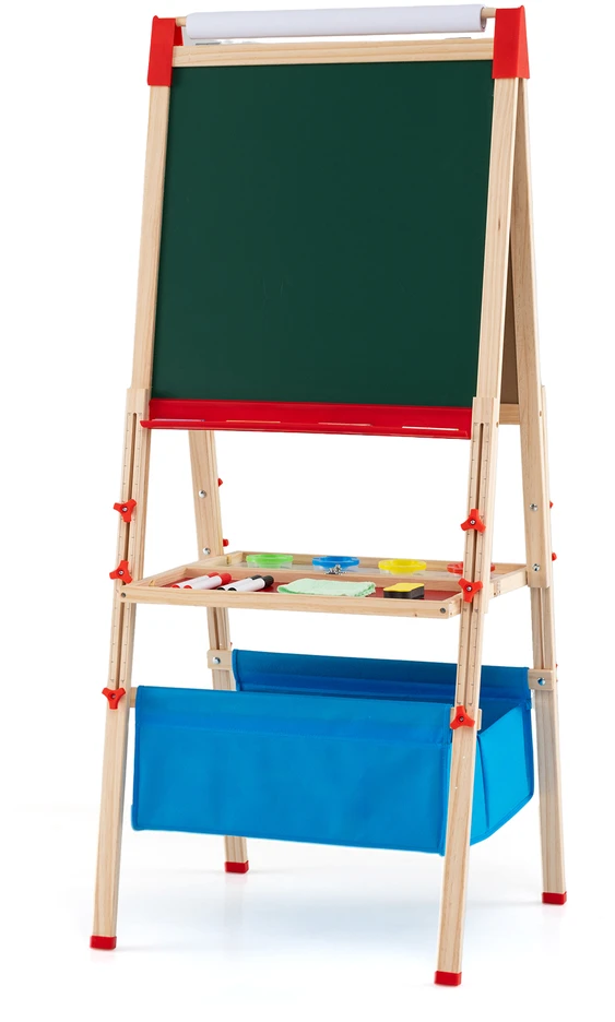 Promotions Sulankstomas dvipusis magnetinis molbertas 55.9x53.3x119.4-144.8 cm daugiakryptis medinis