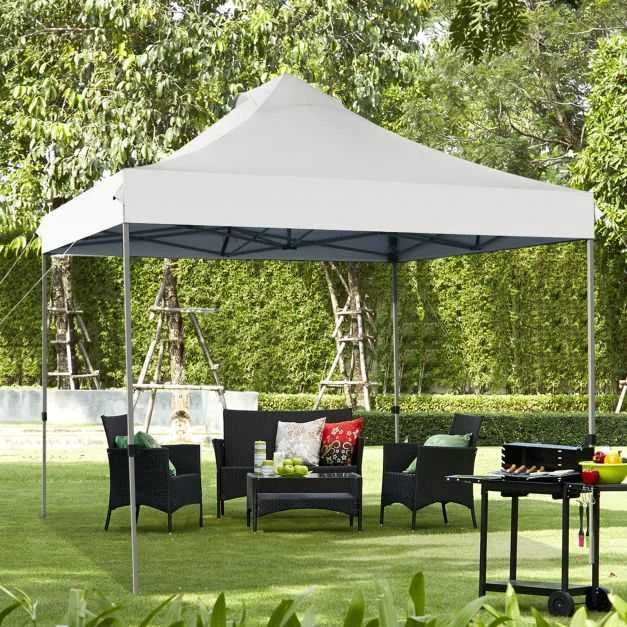 Promotions Sulankstomas palapinės stogelis, 300D Oksfordo audinys ir plienas, 305x305x305 cm, baltas