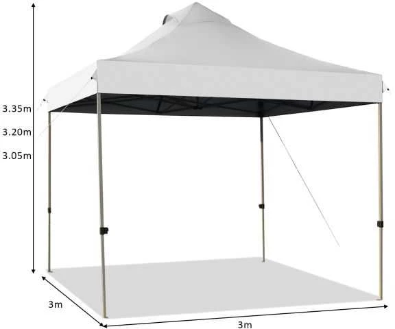 Promotions Sulankstomas palapinės stogelis, 300D Oksfordo audinys ir plienas, 305x305x305 cm, baltas