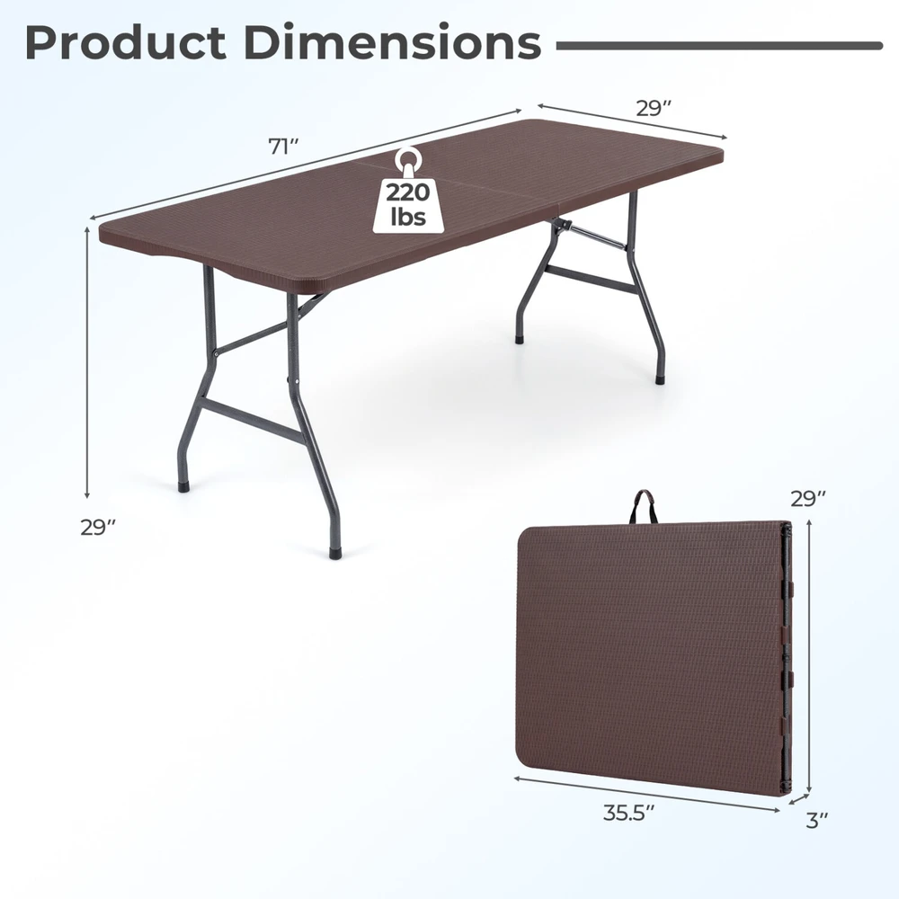 Promotions Sulankstomas stalo stalas 183x76x74 cm kavos spalvos