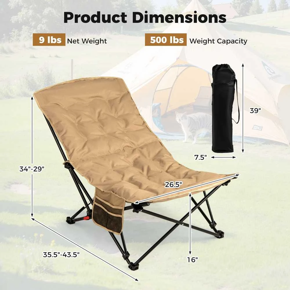 Promotions Sulankstomas stovyklavimo kėdė, 67x90-110x73 cm, chaki