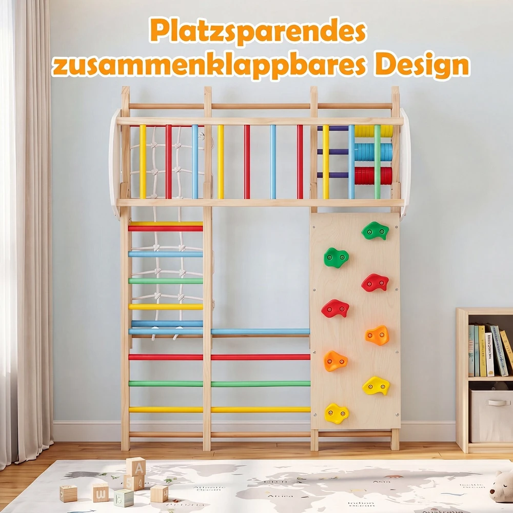 Promotions Sulankstomas vidaus džiunglių žaidimų aikštelė vaikams 8 viename 119,4x115,6x116,8 cm spalvota