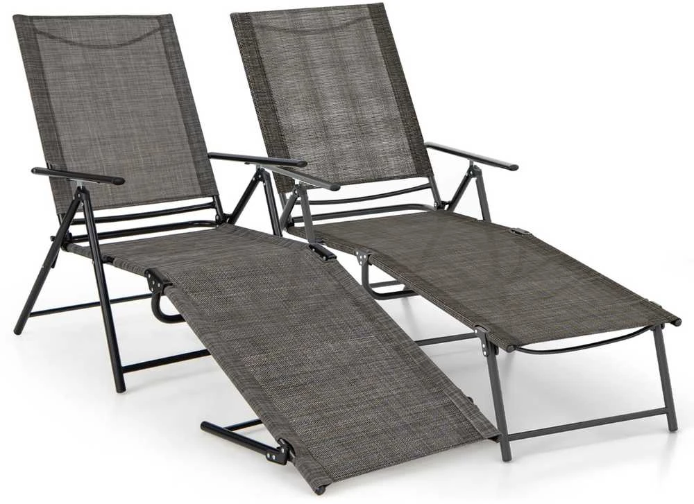 Promotions Sulankstomi lauko gultai, 155x63,5x64,8 cm, Kavos spalvos