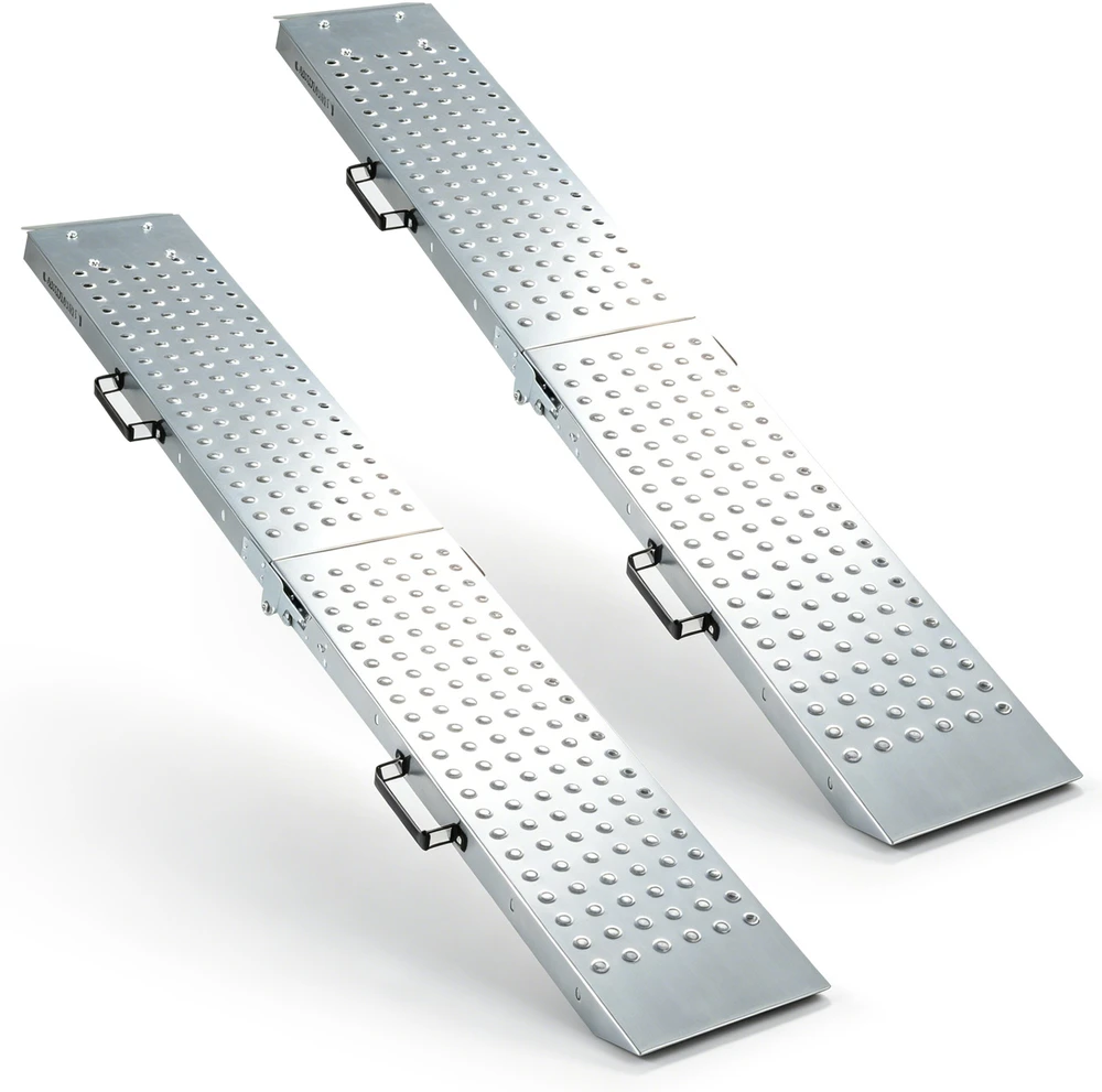 Promotions Sulankstomos pakrovimo rampos 2 vnt. 180x22,5x4,5 cm sidabro spalvos