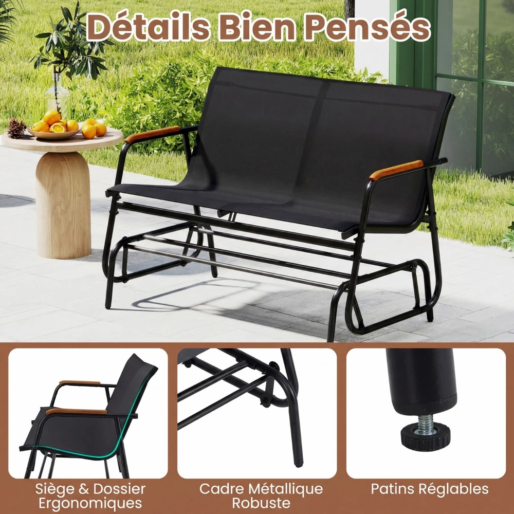 Promotions Supamasis suolas 74x115x84 cm Pilkas metalas, audinys, ąžuolo mediena