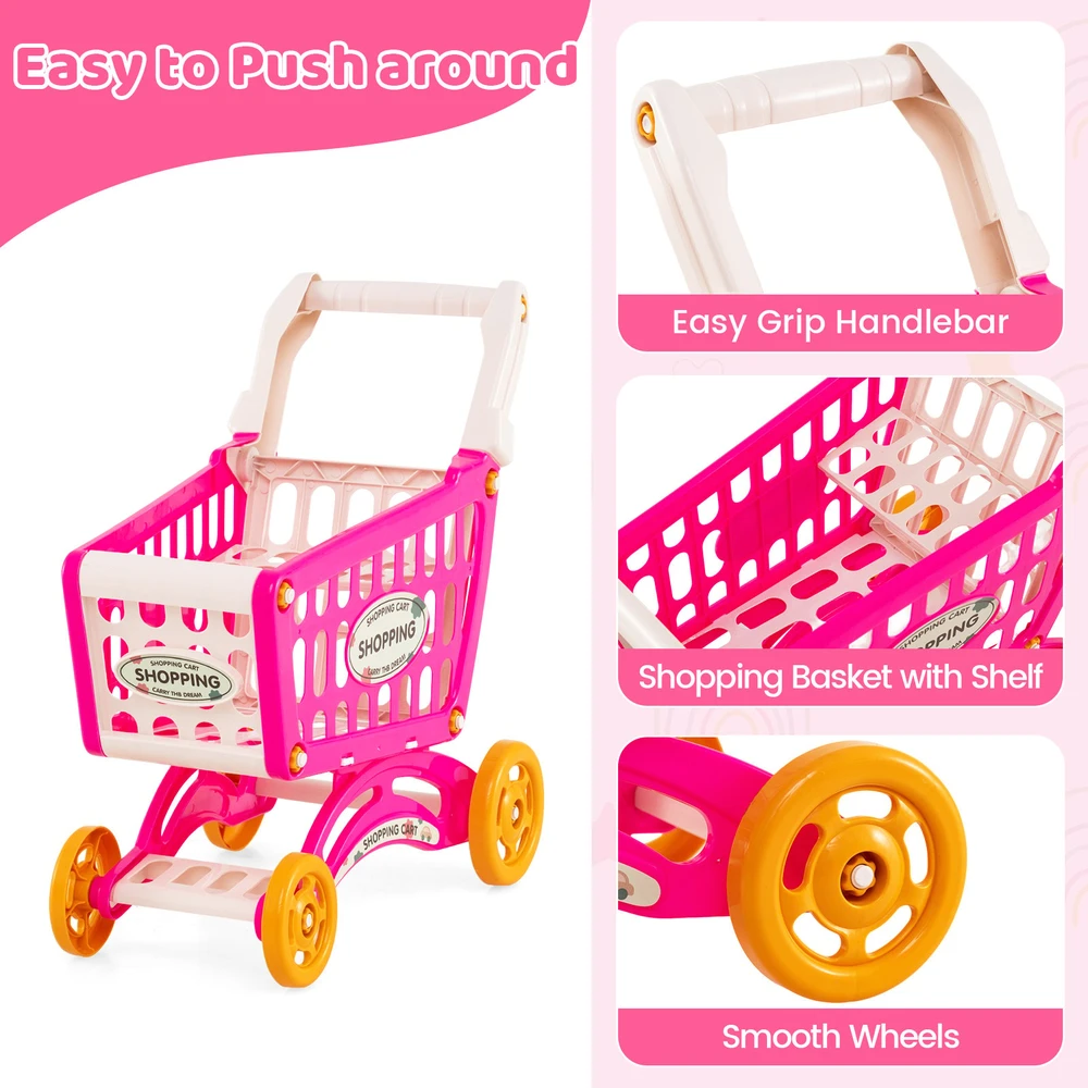 Promotions Supermarket žaidimų rinkinys vaikams 76 vnt. 48x24x78 cm rožinis