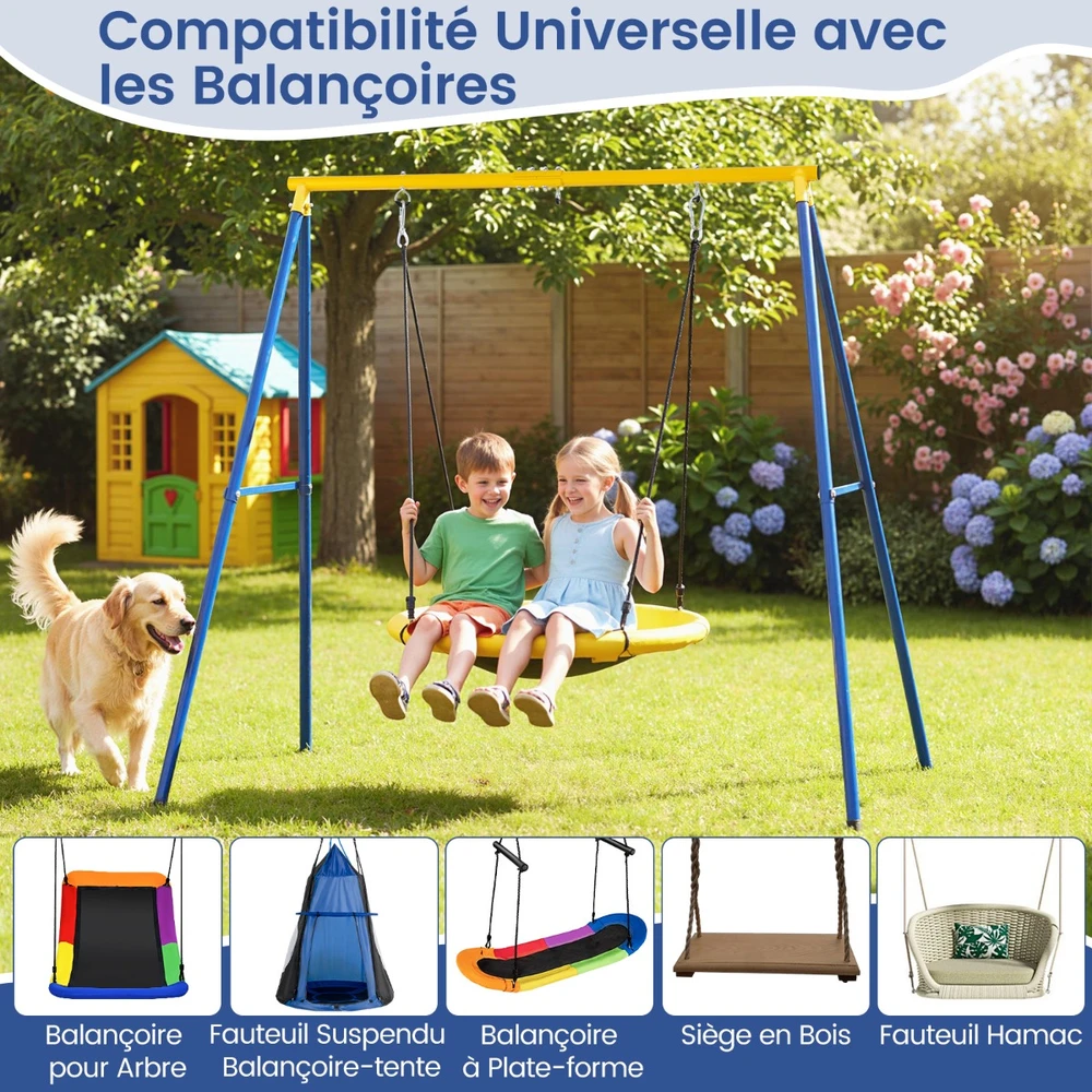 Promotions Sūpynių Rėmas 194x184x180 cm Geltona Metalinė Konstrukcija