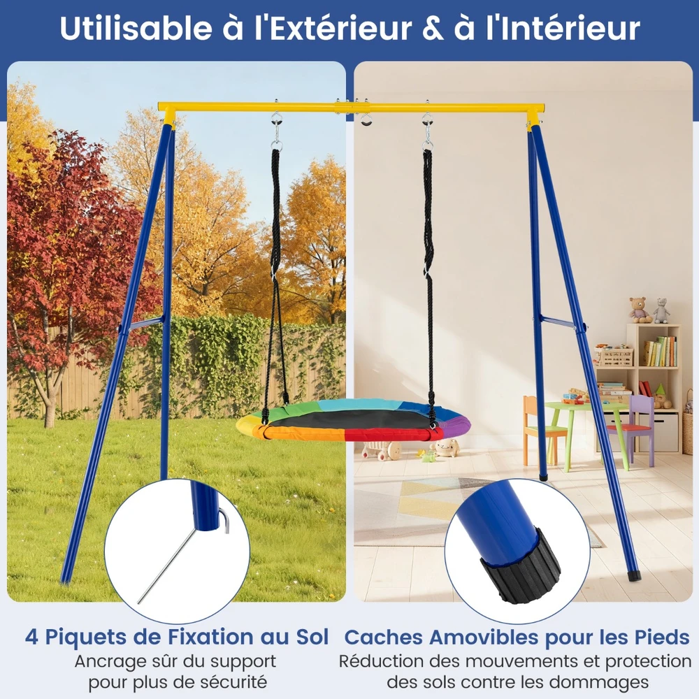 Promotions Sūpynių Rėmas 194x184x180 cm Geltona Metalinė Konstrukcija