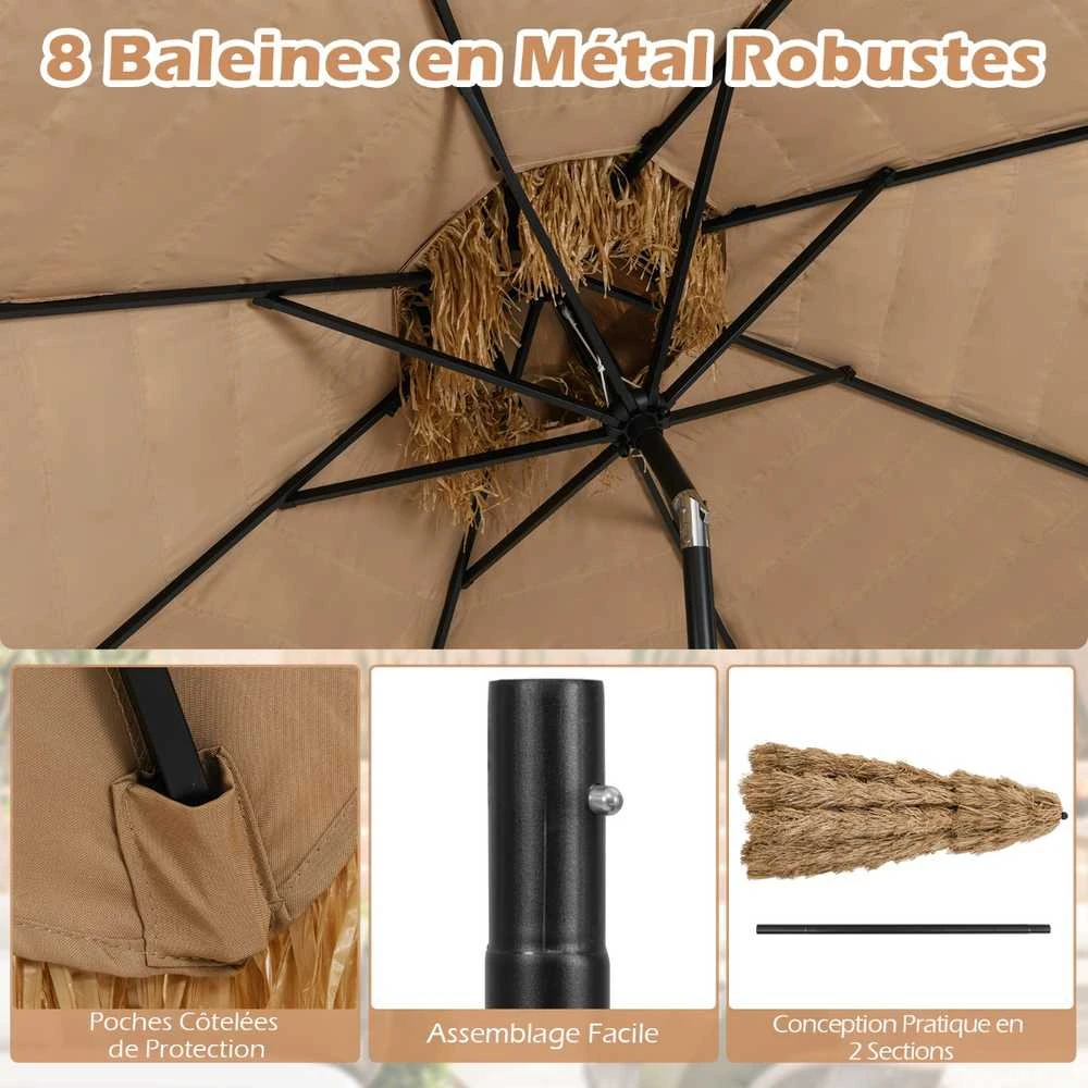 Promotions Terasa skėtis, 299x299x270 cm, natūrali juoda