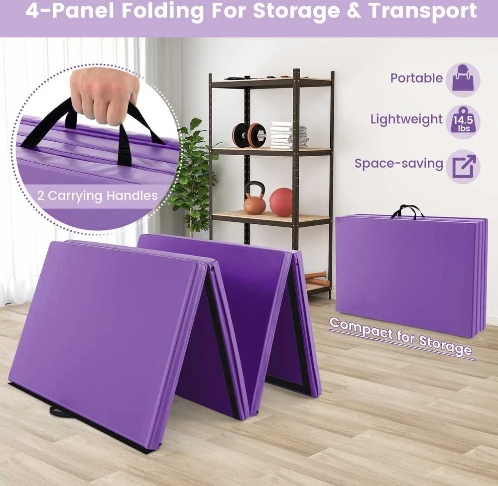 Promotions Treniruočių kilimėlis, sulankstomas, 304.8x121.9x5.1 cm, violetinis