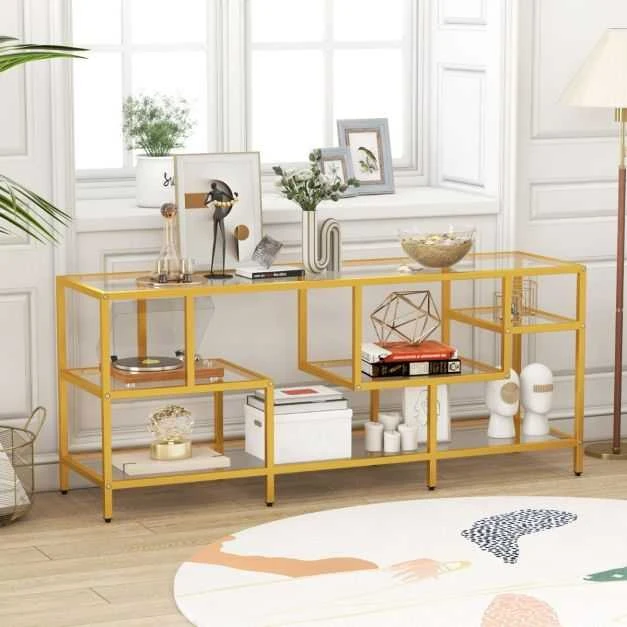 Promotions TV konsolės staliukas, 147,3x40,6x62,2 cm, auksinis