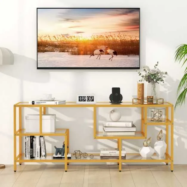Promotions TV konsolės staliukas, 147,3x40,6x62,2 cm, auksinis
