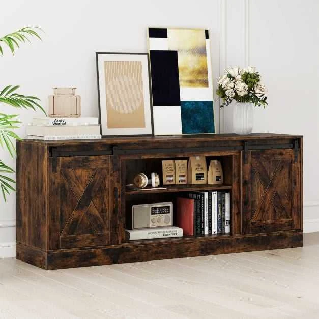 Promotions TV staliukas, 150x39x60 cm, rudas, su laikymo vieta