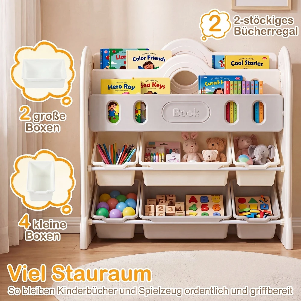 Promotions Vaikiška knygų lentyna ir žaislų laikymo organizatorius 85x40,6x83,8 cm balta/pilka