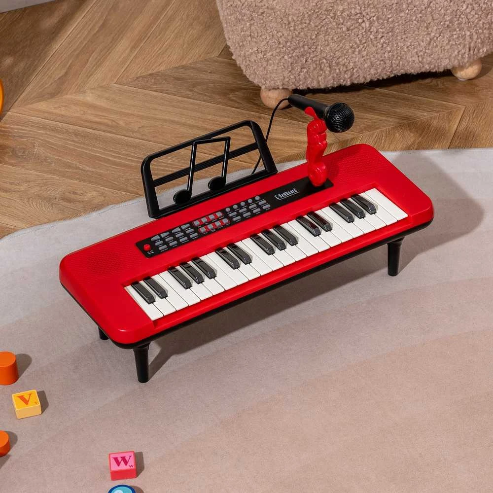 Promotions Vaikiška pianino klaviatūra, 37 klavišai, 46.5x17.5x5.5 cm, raudona, nešiojama