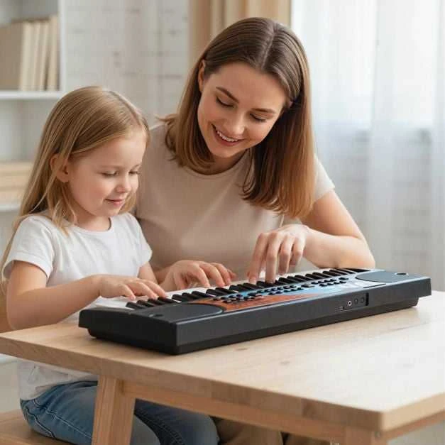 Promotions Vaikiška pianino klaviatūra, 53.3x19.1x5.1 cm, juoda, nešiojama elektrinė klaviatūra