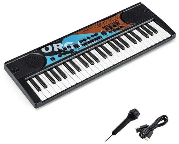 Promotions Vaikiška pianino klaviatūra, 53.3x19.1x5.1 cm, juoda, nešiojama elektrinė klaviatūra