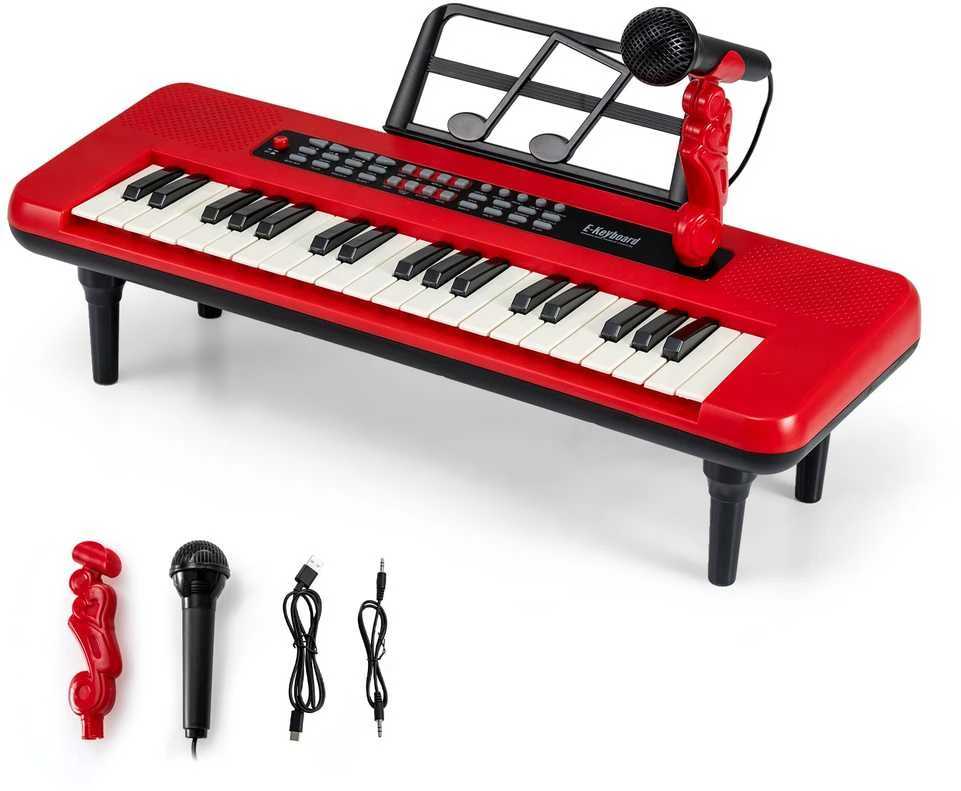 Promotions Vaikiška pianino klaviatūra, 37 klavišai, 46.5x17.5x5.5 cm, raudona, nešiojama