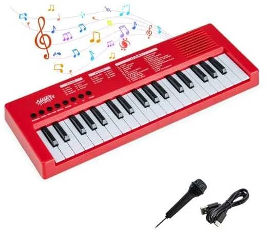 Promotions Vaikiška pianino klaviatūra, 37 klavišai, 40.6x15.2x3.8 cm, raudona, ABS